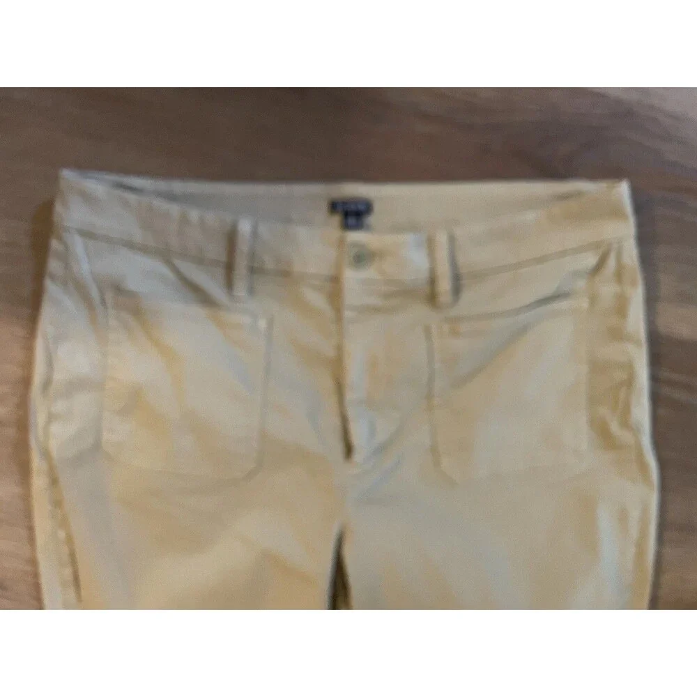 J.CREW Women’s Beige Cotton Twill Chino Pants Straight Leg Mid Rise Pockets